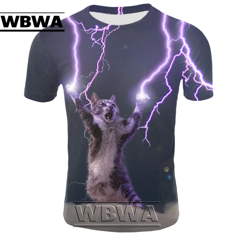 2020 החדש Galaxy החלל יוניסקס 3D חולצה ברק חתול מצחיק חולצת טריקו שרוול קצר חולצה קיץ