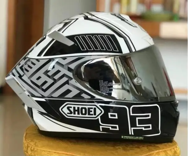 SHOEI X14 הקסדה שחור ולבן נמלה מהדורת יום השנה לבן 93 קסדה מלאה לפנים Racing קסדת אופנוע Casco דה Motocicleta