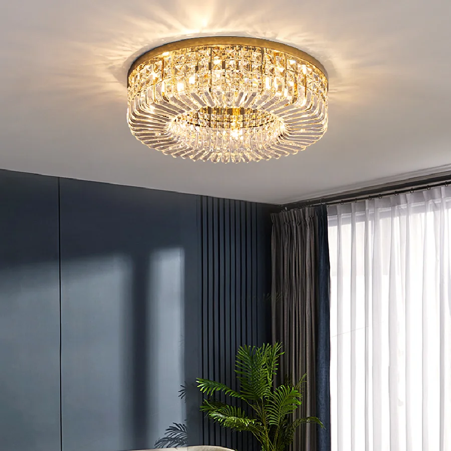 LED בסלון נברשת קריסטל מודרני הוביל נברשות תאורה זהב Led מנורת נברשת בסלון עיצוב ההשעיה לומינה