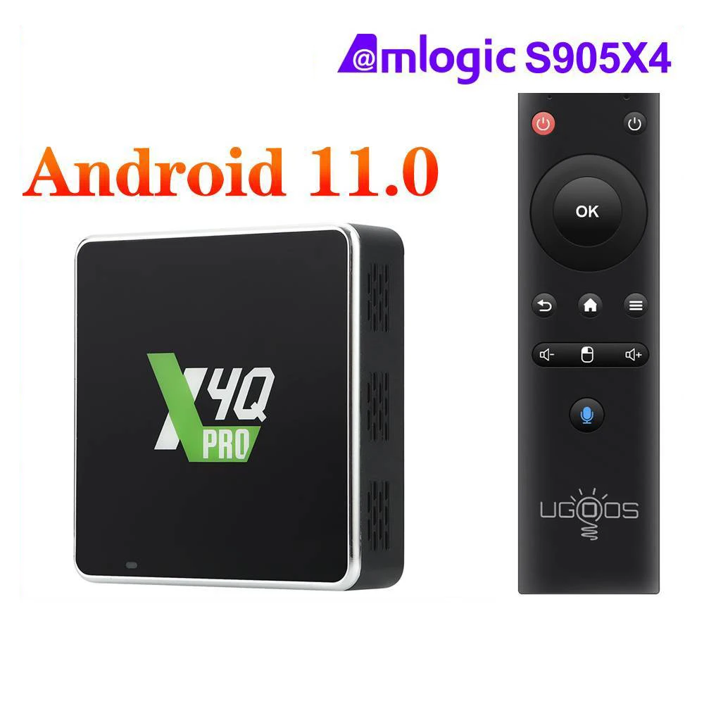 Ugoos X4Q Pro 4GB 32GB Pro X4 DDR4 Amlogic S905X4 Smart TV Box X4 X4Q פלוס אנדרואיד 11.0 1000M 4K Set Top Box X4 X4Q הקוביה