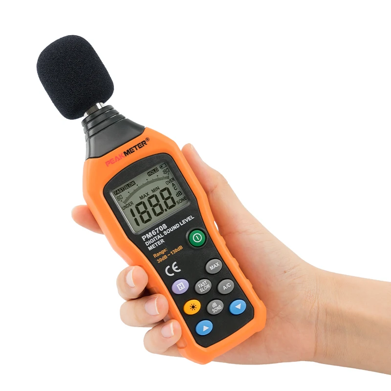 PM6708 דיגיטליים ואנלוגיים להציג קול ברמה מד למדוד טווח 30-130dB ב-C אוטומטי טווח רעש דיגיטלי בודק