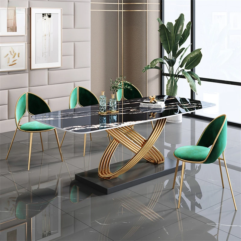 נורדי אור יוקרה צפחה שולחנות אוכל מודרני ביתיים פשוטים דירה קטנה שולחן האוכל מעצב המשרד ומתן שולחנות