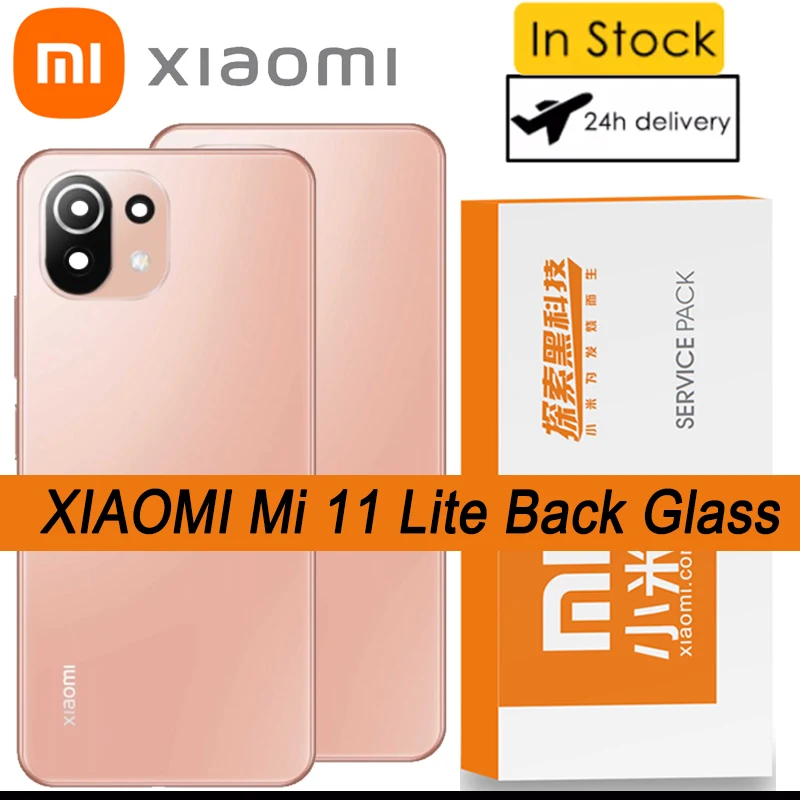 100% חדש מקורי Xiaomi MI 11 לייט הכוס בחזרה מכסה הסוללה דיור הדלת האחורית התיק עם דבק