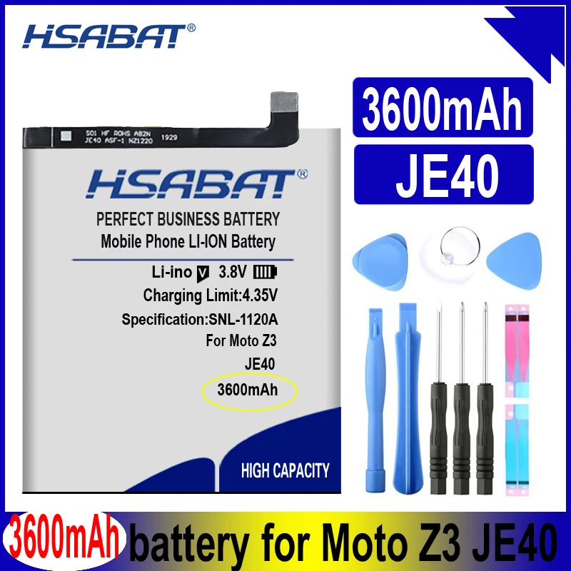 HSABAT JE40 3600mAh סוללה עבור Motorola Moto Z3 G7, אחד, P30 לשחק, XT1941-2, XT1941-3, XT1941-5, XT1962-1, XT1962-4,XT1962-5