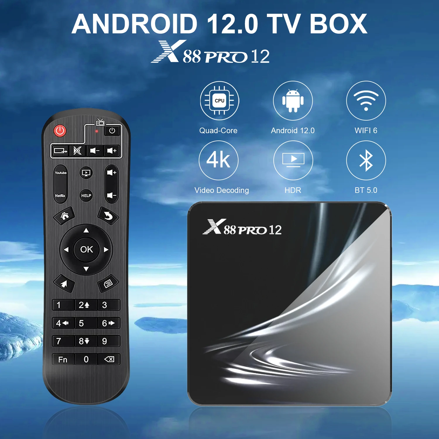 2023 X88Pro 64GB 4G Smart TV BOX Android 12 RK3318 Dual Band Wifi6 BT5.0 4K TVBOX AV1 3D 100M HDR Media Player Set Top Box 2023