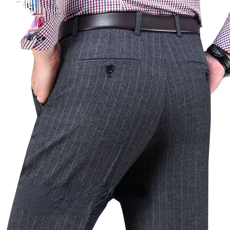 2022 גברים של סתיו החורף חדש לעבות חם רשמית מכנסיים זכר גבוה המותניים ישר המכנסיים גברים בחליפות מכנסיים A443