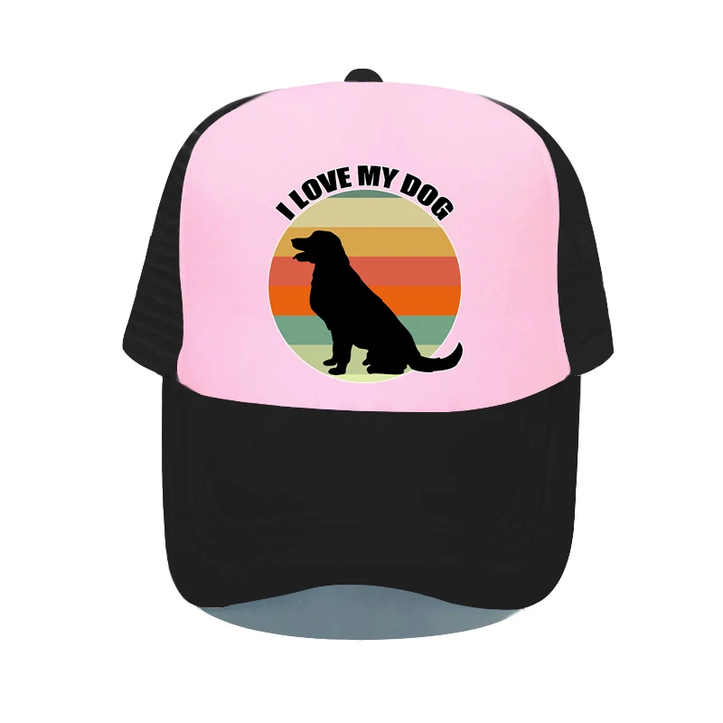 אני אוהב את הכלב שלי רשת משאית כובע כובע חיה כלבים אוהבי חיות מחמד Snapback כובעי עבור גברים, נשים, דוגי אוהדים הקיץ כובע בייסבול מתנות YY528