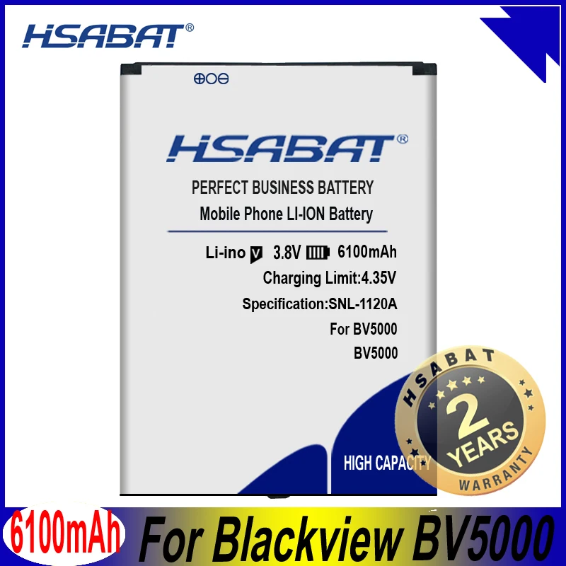 HSABAT 6100mAh BV5000 סוללה עבור Blackview BV5000