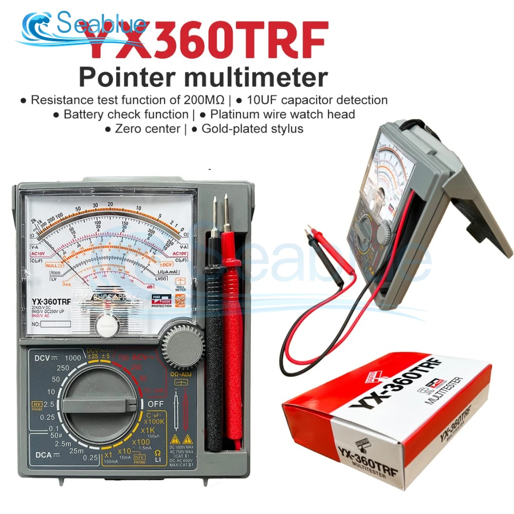 YX360TRF מצביע מודד הבוחן מצביע סוג אפס מרכז מכשיר 200Mohm התנגדות מדידה הסוללה בדוק את הבוחן