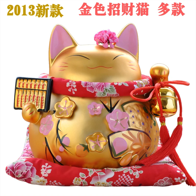 חתול מזל קישוטי קרמיקה גדול פיגי נפתח מקורי יפן חתול מזל חתונה זהב מתנה