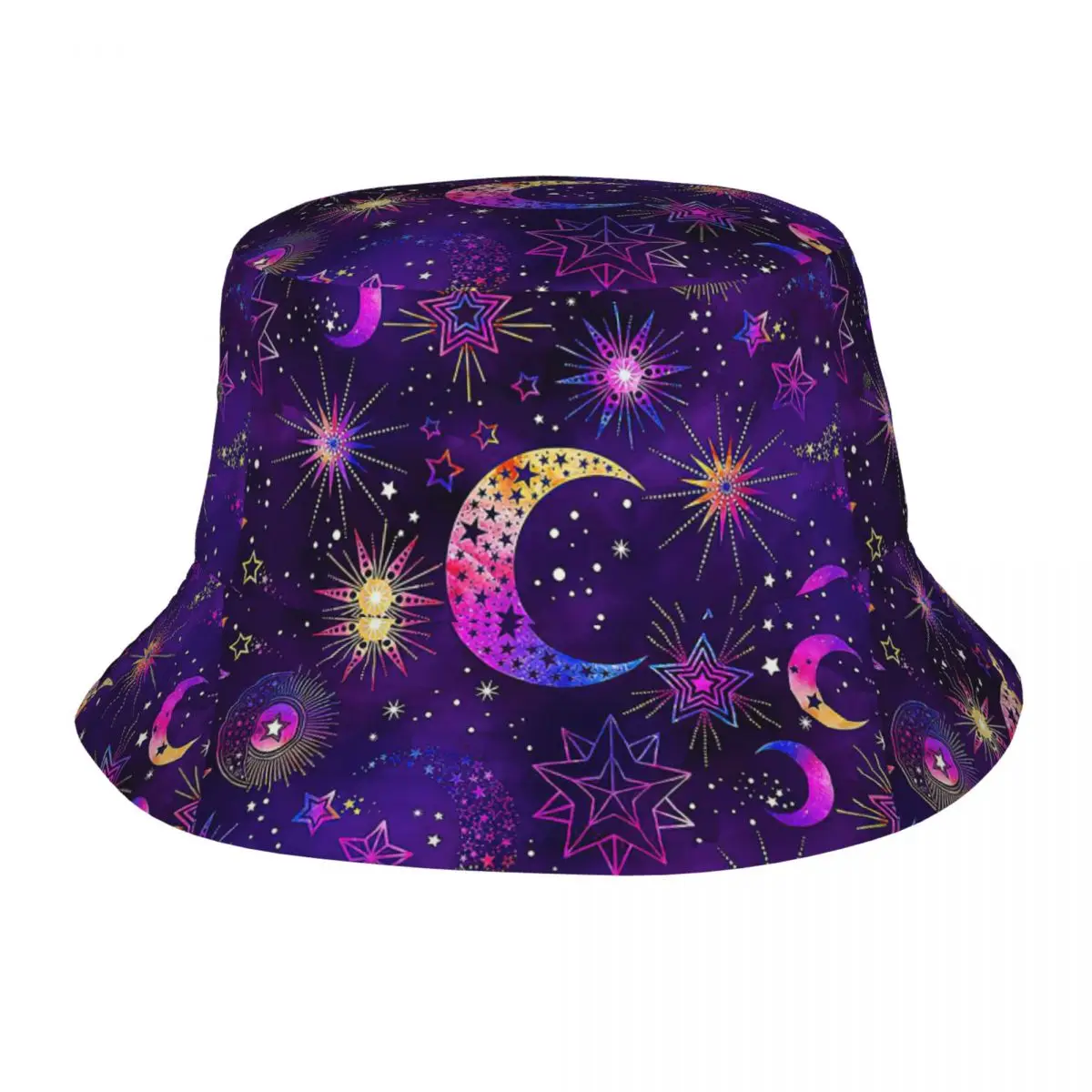קסם פסיכדלי דלי כובעים עבור אישה ייעוד הירח דפוס שדה כובע בסגנון מתקפל לטיולים כובע הדייגים Dropshipping