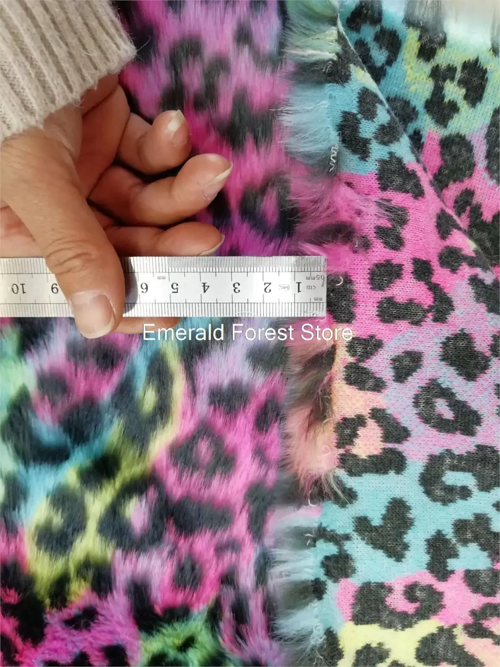 רב-צבע אקארד עם הדפס של נמר ארנב פרווה,בגדים ונעליים חומרים,faux פרווה בד,160 ס 