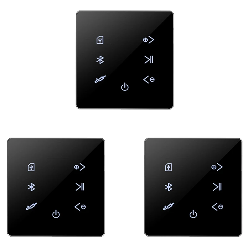3X Bluetooth מגבר קיר USB SD מוסיקה לוח חכם הביתה רקע מערכת אודיו סטריאו מסעדת מלון(שחור)