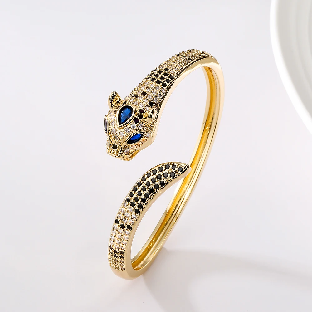 Mafisar יוקרה מלא AAA זרקונים לסלול הגדרת נמר צמידים לנשים צבע זהב נחושת חתונה, תכשיטים, אביזרים