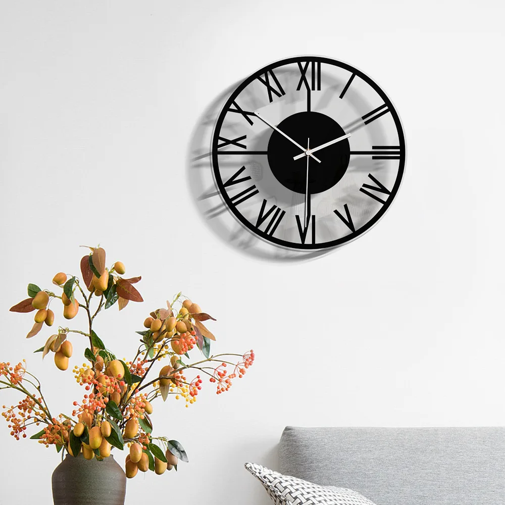 מודרני קישוט הבית שקט אקריליק שעון קיר הרומית שעוני אופנה שעונים מדבקות קיר הסלון, חדר השינה, עיצוב משרד