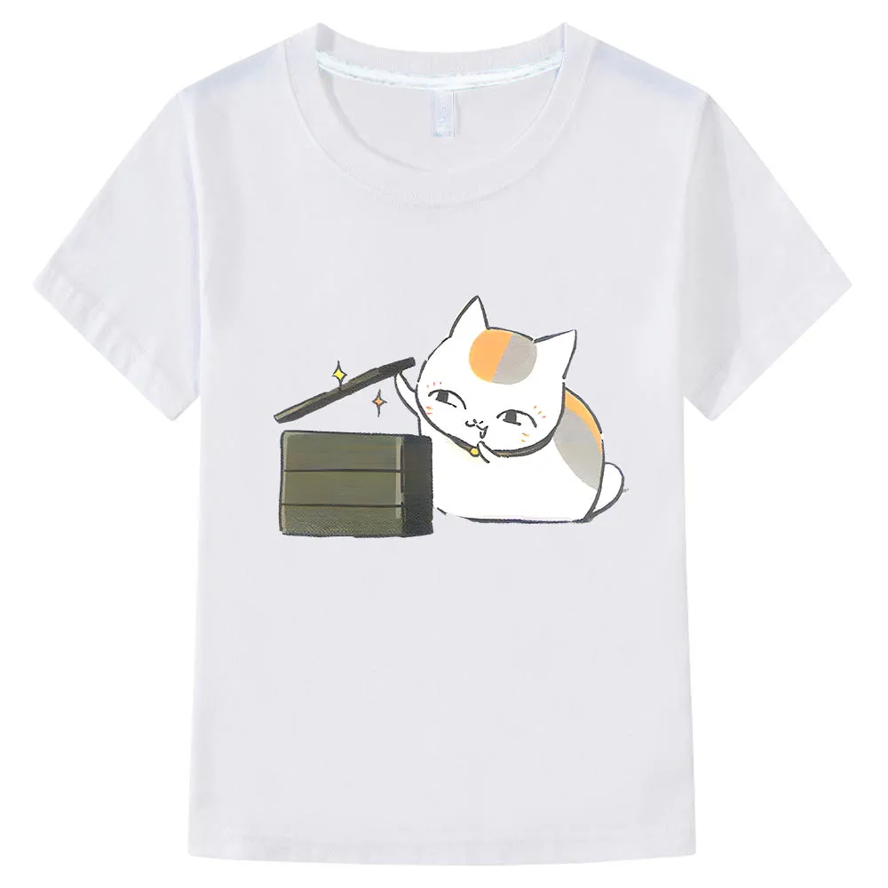 נאצאם של הספר של חברים Yuujinchou נאצאם מאדארה חתול חמוד אנימה חולצות גרפי מנגה חולצת טי 100% כותנה בנים/בנות טי-שירט