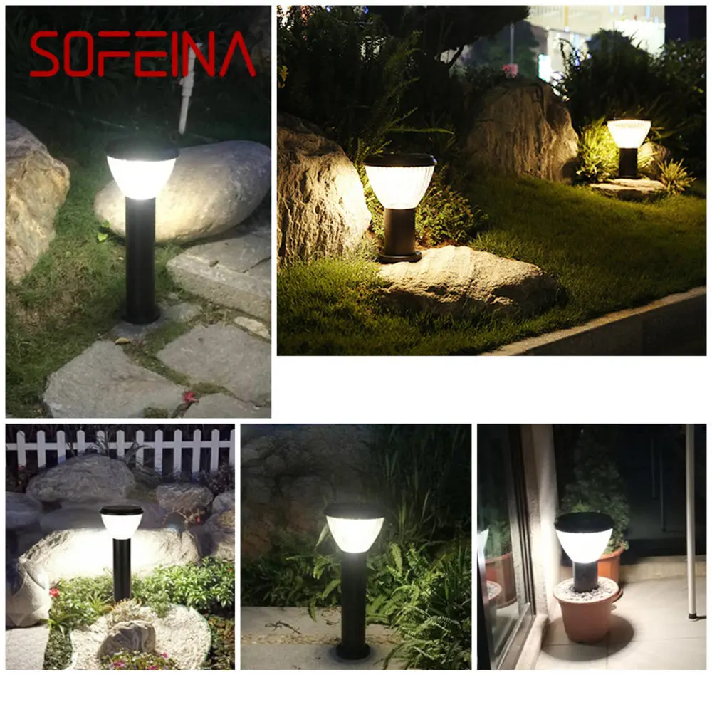 SOFEINA מודרני חיצונית סולארית דשא מנורה גופי LED עמיד למים פטיו גן אור הביתה מרפסת וילה