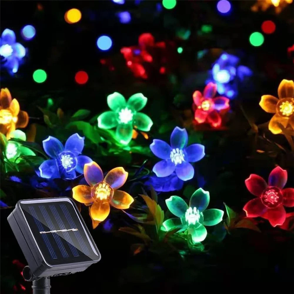השמש מחרוזת פרחים אורות חיצוני עמיד למים 20/50 פריחת דובדבן גן גדר החצר החצר עץ חג המולד מסיבת LED אור הפיות