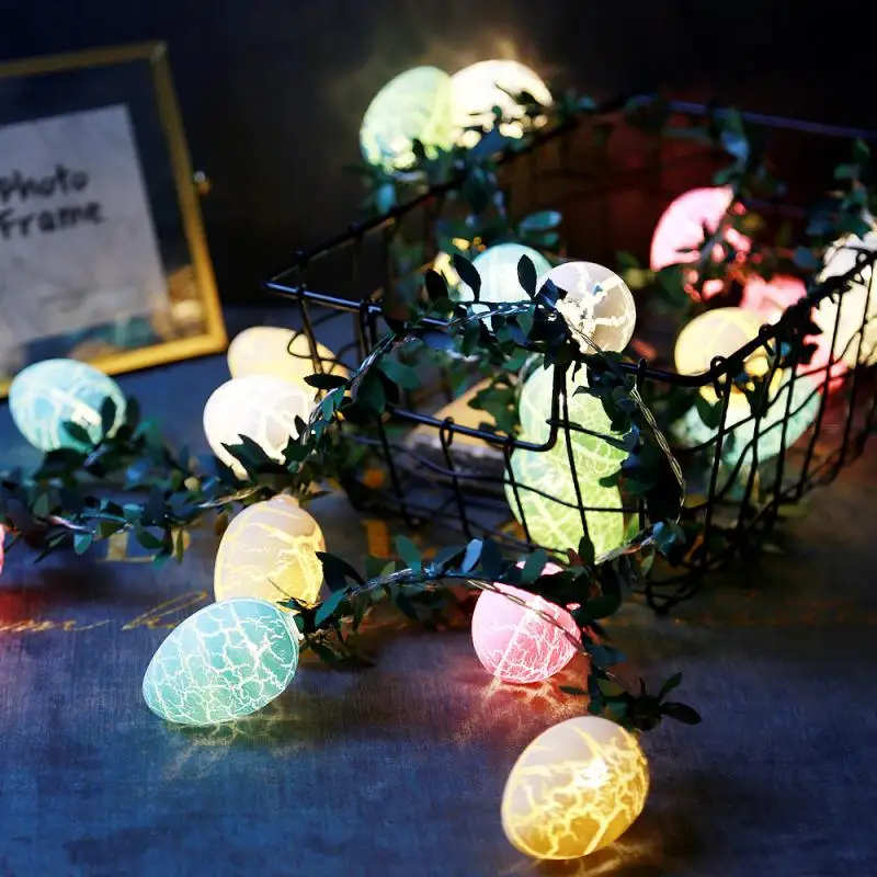 חג הפסחא קישוט ביצי פסחא LED אורות מחרוזת גרלנד סוללה פיה אור חג שמח מסיבת בית עיצוב תאורה חיצונית