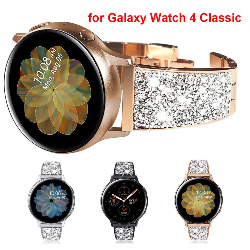 שעון יקר רצועה עבור Samsung Galaxy לצפות 3 41mm/ גלקסי לצפות 5/ 4 קלאסי הלהקה בלינג נשים בחורה חגיגי החלפת הרצועה.