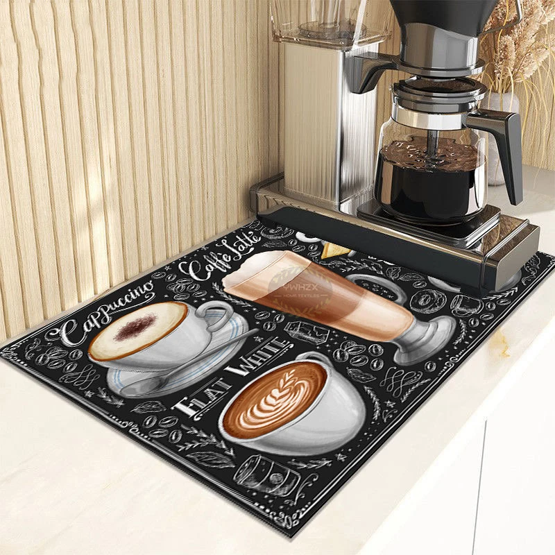 רטרו קפה עיצוב ניקוז משטח שולחן קפה מפית מטבח שטיחים צלחת מייבש סופג עמיד נאפה עור האמבטיה שולחן מחצלת