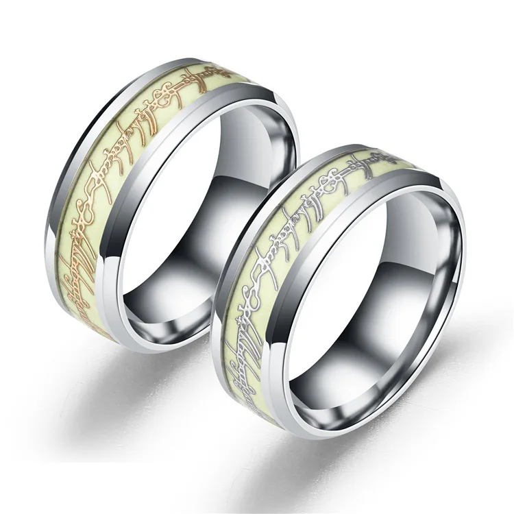 זוהר האל טבעות טבעת הקסם מלוטש נירוסטה טבעת אירוסין עם פולני גבוה גימור מושלם עבור מישהו מיוחד.