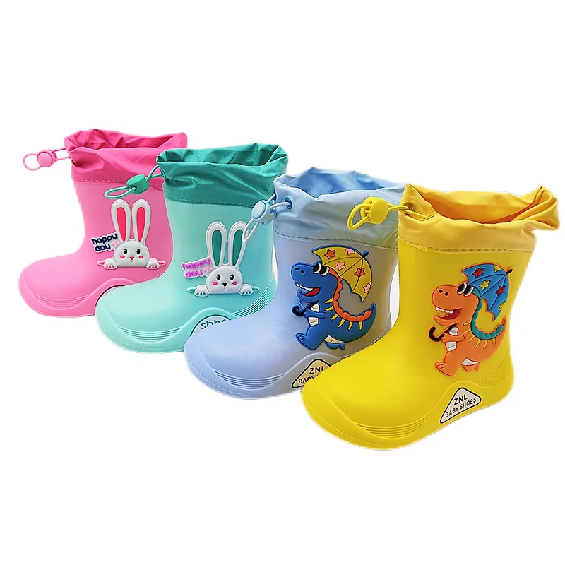 ילד גשם מגפי EVA נשלפים קטיפה בנים בנות פעוטות עמיד למים נעלי ילדים קל משקל מים חמים נעליים במשך ארבע עונות