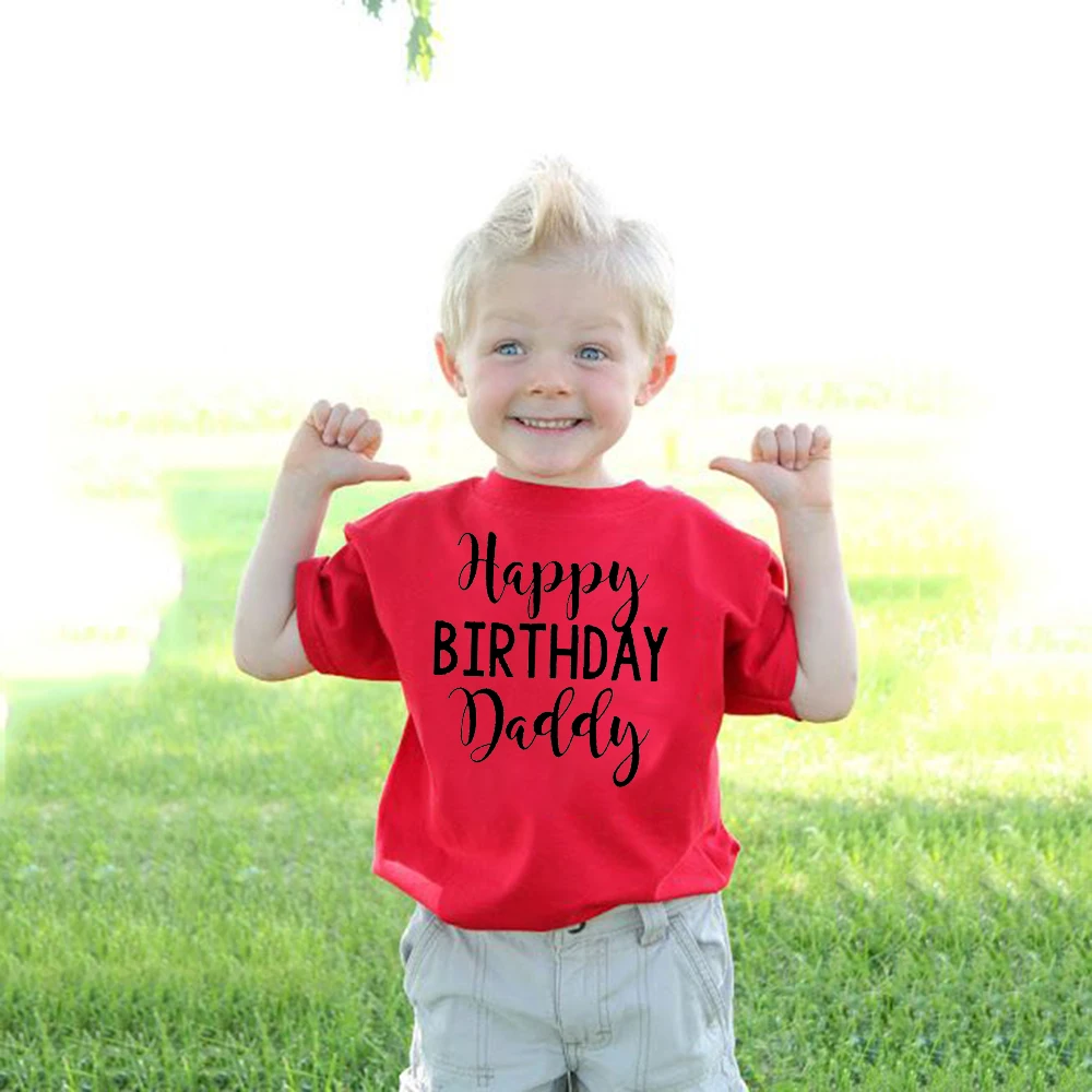 יום הולדת שמח אבא, ילדים, בנים בנות יוניסקס שרוול קצר חולצת טי מתנה לאבא ילדים מזדמנים צמרות חולצות טי ללבוש למסיבה