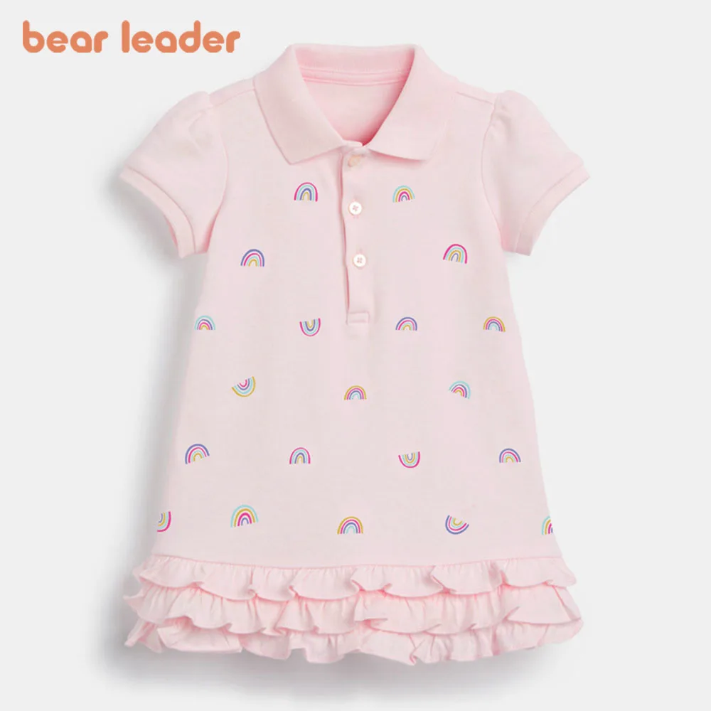 דוב, מנהיג הקיץ קשת שמלת ילדות ילדים תלבושות בגדי ילדים חדש נסיכה שמלות פעוט ילד קפלים בגדים מזדמנים
