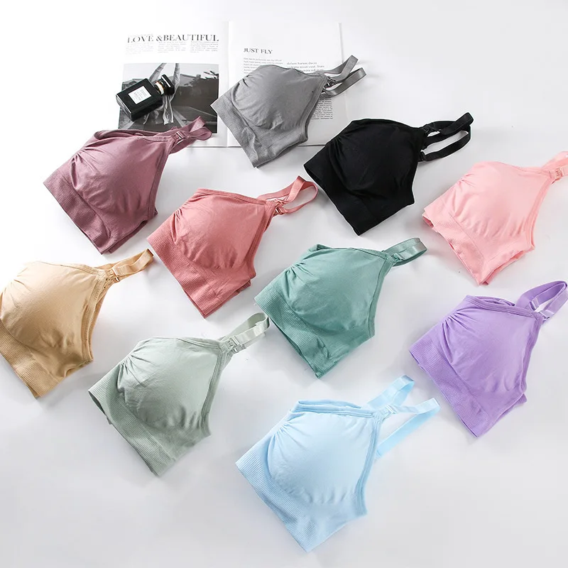 Wirefree הנקה, חזיית הנקה תחתוני נשים יולדות למנוע נפול בגדי הריון לנשימה חומר האכלה חזיות