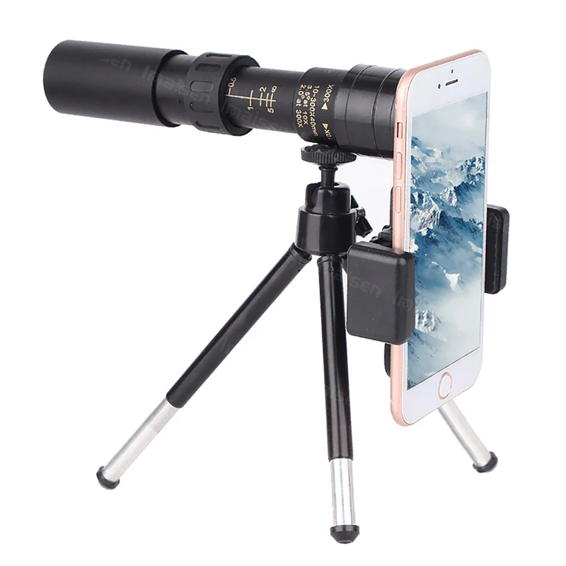 10-30x25 זום לן ספין Monoculars מקצועי ארוך טווח הטלסקופ HD חיצוני טלפון נייד תמונה המשקפת