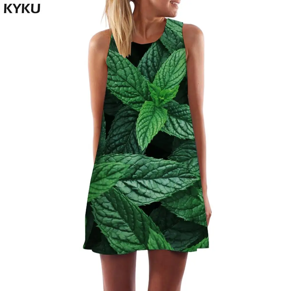 KYKU מנטה השמלה נשים ירוק גבירותיי שמלות הרומן שמלת קיץ Harajuku מיכל נשים בגדי וינטג ללא שרוולים חולצת מגניב
