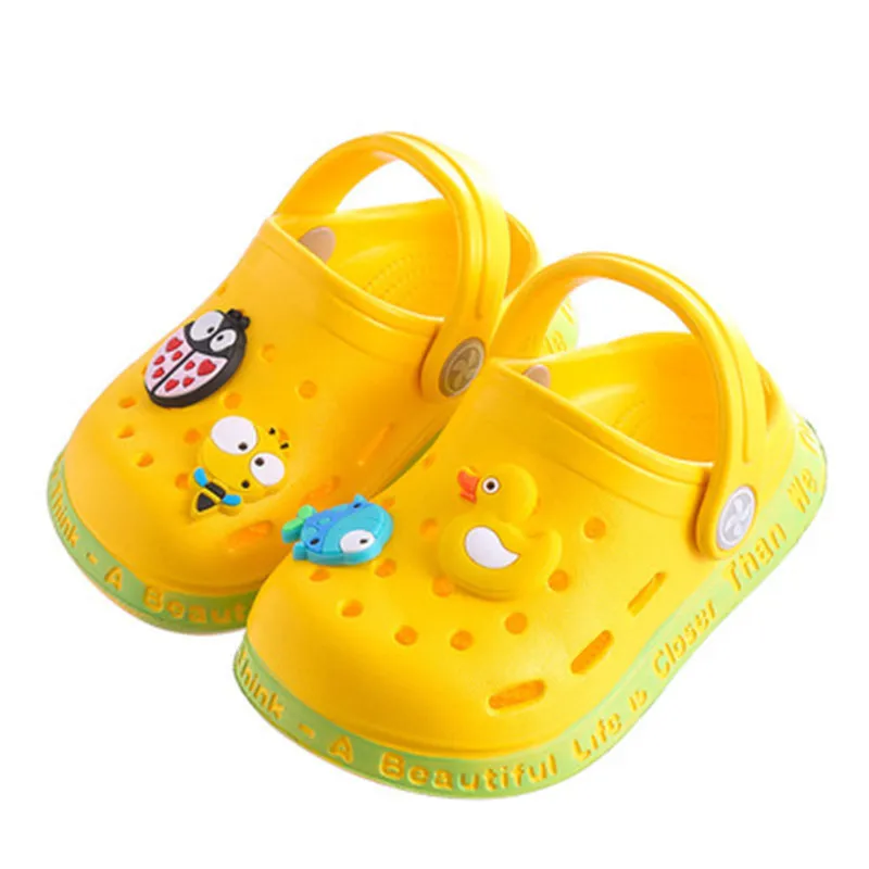 בנות ילדים בנים סנדלים סנדלי קיץ שטוח פרדות בייבי העקבים נעליים מצוירות מוצק גינה מצוירת נעלי בית לילדים
