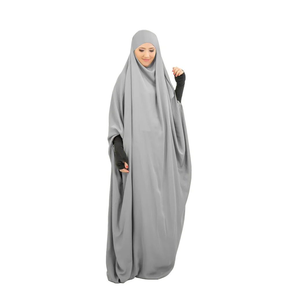 עיד מעטה נשים מוסלמיות חתיכה אחת Jilbab זמן Khimar חיג ' אב השמלה תפילה בגד Abaya הרמדאן שמלת כפיות האסלאמית בגדים Niqab