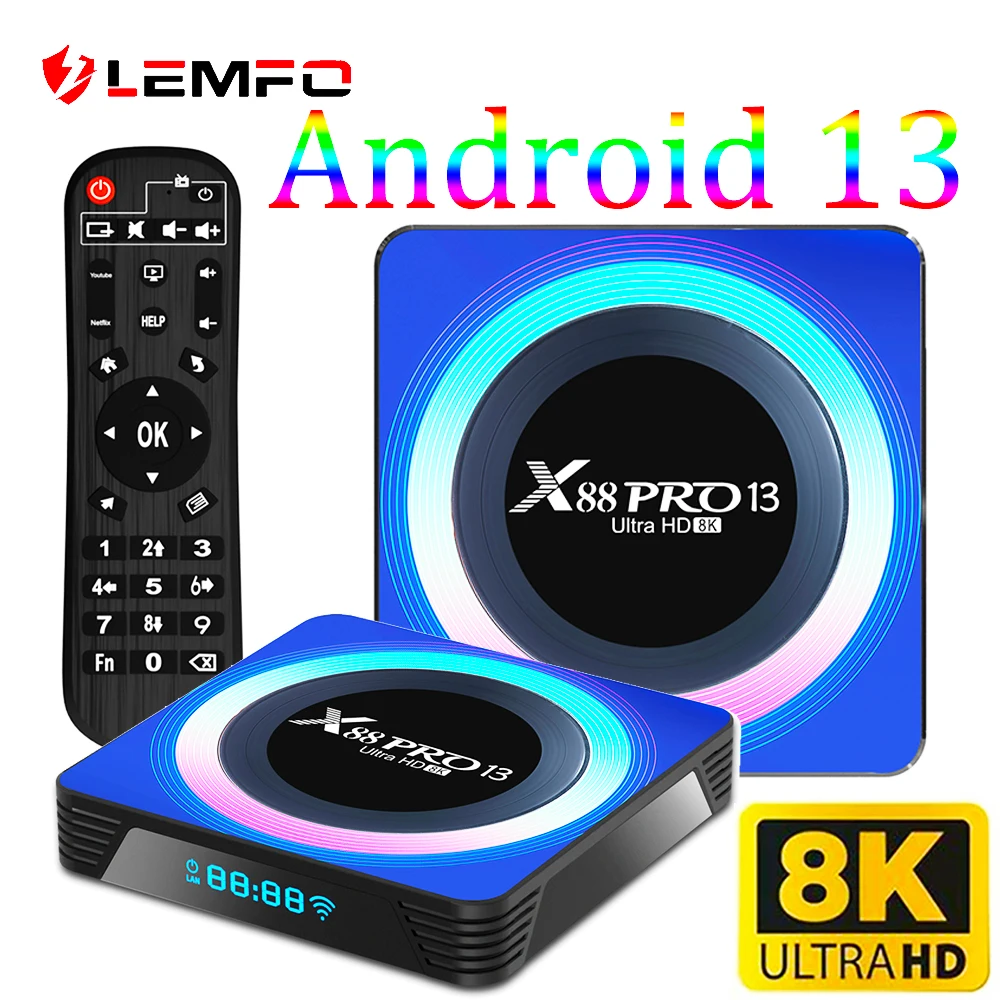 LEMFO תיבת הטלוויזיה אנדרואיד 13 8K WIFI 6 RK3528 Quad-Core תמיכה 2.4 G& 5G 1080P Media player הקול עוזר smart tv box android 2023