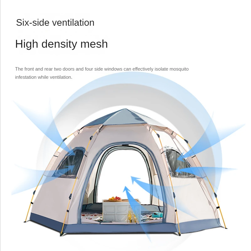 3-4Person לצוץ אוהל לקמפינג חיצונית כיפת אוהל אוטומטי התקנה קלה עמיד למים המשפחה אוהל טיולים תרמילאים
