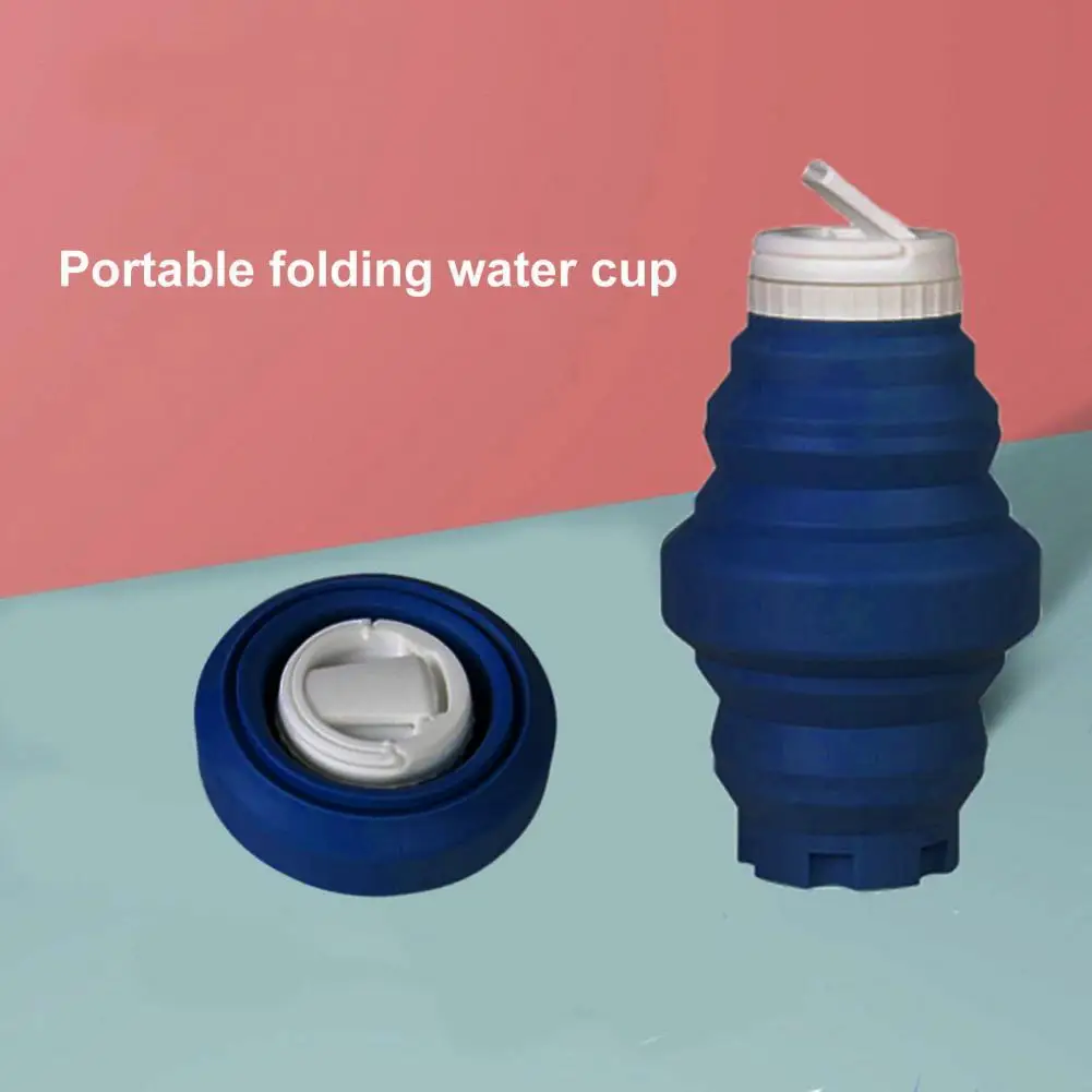 550ML קיפול גביע סיבוב פגודה סוג נייד Mini כוס מים מילוי מים כיתה מזון סיליקון טלסקופי עיצוב שותה כוס