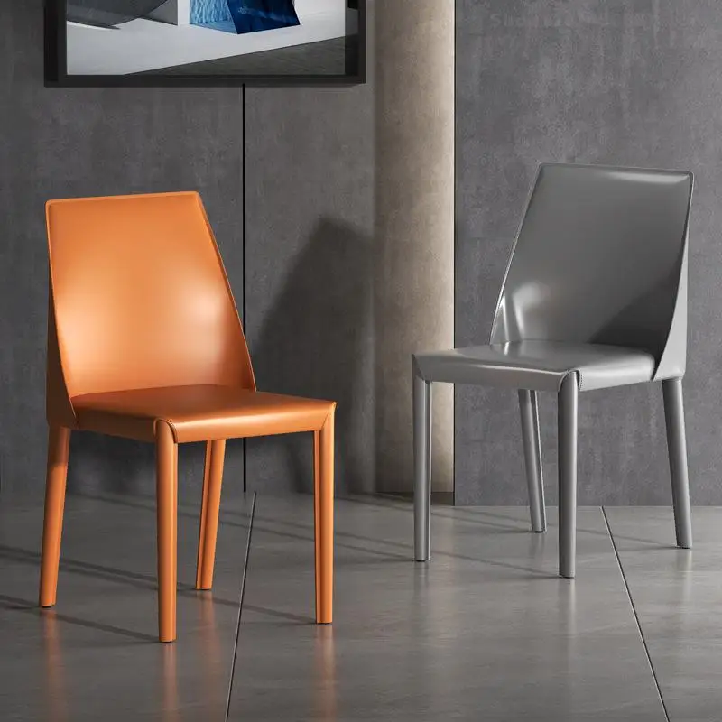 איטלקי מינימליסטי אוכף כיסא מעור אור יוקרה הביתה ארגונומי מעצב האוכל הכיסא סגנון תעשייתי מסעדה כורסה
