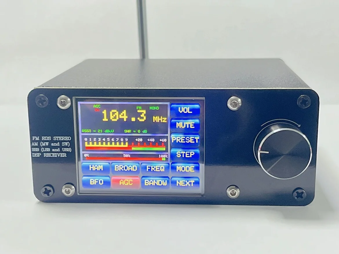 Si4732 כל-להקת מקלט רדיו FM LW (MW SW) SSB +2.4 אינץ LCD מגע תצוגה דיגיטלית כולל אנטנת שוט F/ רדיו מגבר