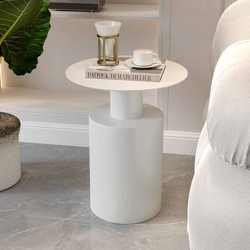 צד מתכת עיצוב שולחנות קפה קומה עגול מינימליסטי מודרני שולחנות קפה לבן אלגנטי Tavolino דה Salotto נורדי רהיטים