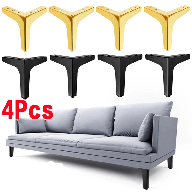 4Pcs רגליים רהיטים, מתכת לשולחן רגליים חומרה הר ספה כסא החלפת רגליים הביתה ישר זווית תמיכה