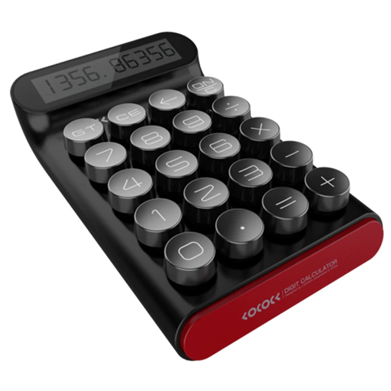 Locock מחשבון נייד 20 מפתחות רב תכליתי 10 דיגיטלית LCD מחשבון סטודנט המשרד מכני כפתורים,שחור
