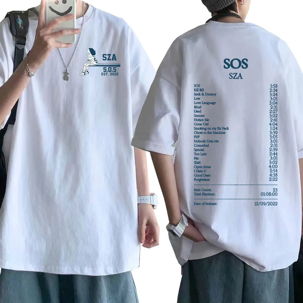 SZA ימים טובים גרפי טי-שירט SOS מוסיקה חדשה האלבום בציר פאנק חולצות ענקיות גברים היפ הופ Harajuku חולצת יוניסקס אופנת רחוב