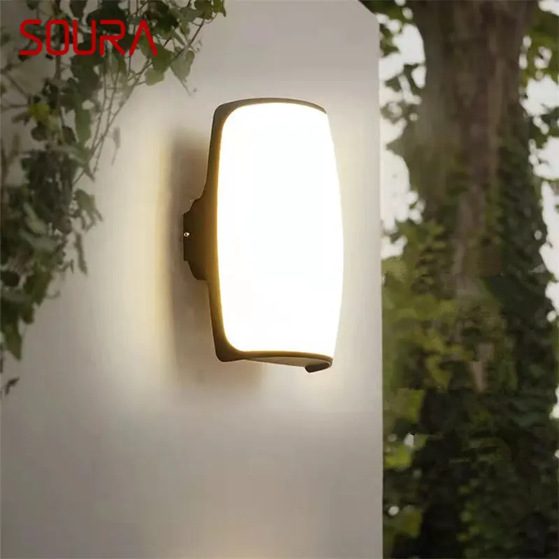 SOURA מודרני, וינטאג', מנורת קיר פשוט יצירתי LED חיצוני מנורות קיר חיצוני אטימות IP65 על וילה גינה מרפסת פרוזדור