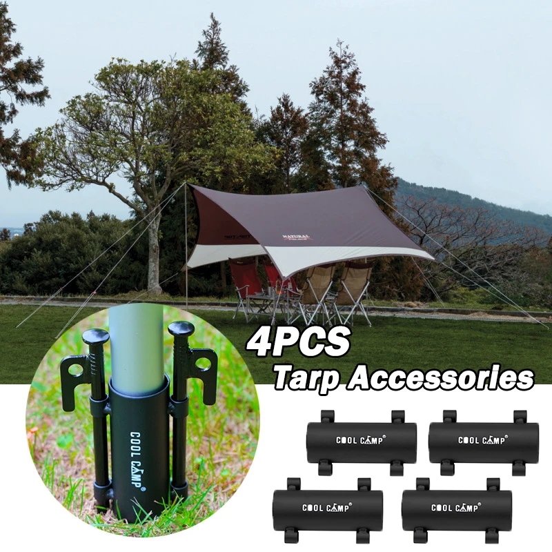 4Pcs חיצוני קמפינג סוכך בעל מוט Windproof טיולים אוהל החופה סוגר צינור קבוע