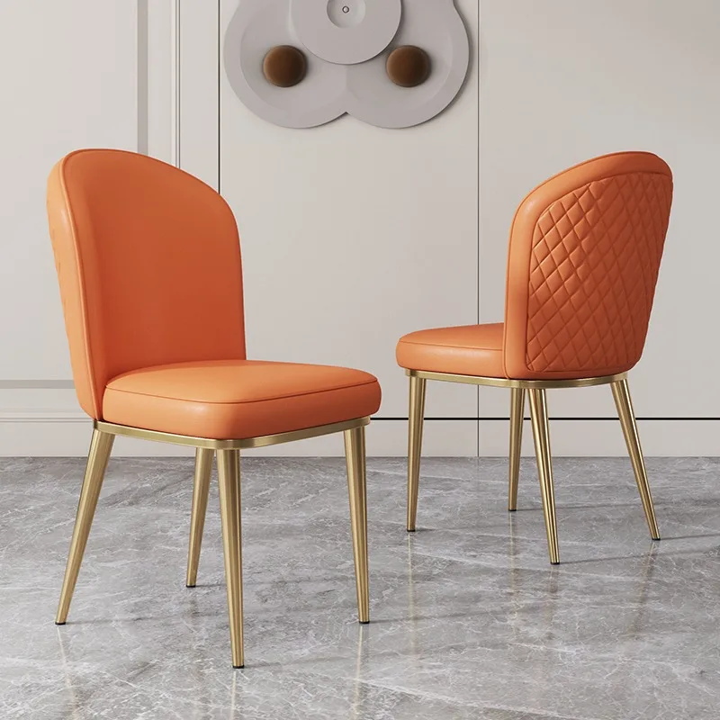 כורסה פאנקי כסאות אוכל נורדי עיצוב הרצפה עור כסאות אוכל מינימליסטי מתכת Chaises-סל אבוס מרפסת ריהוט