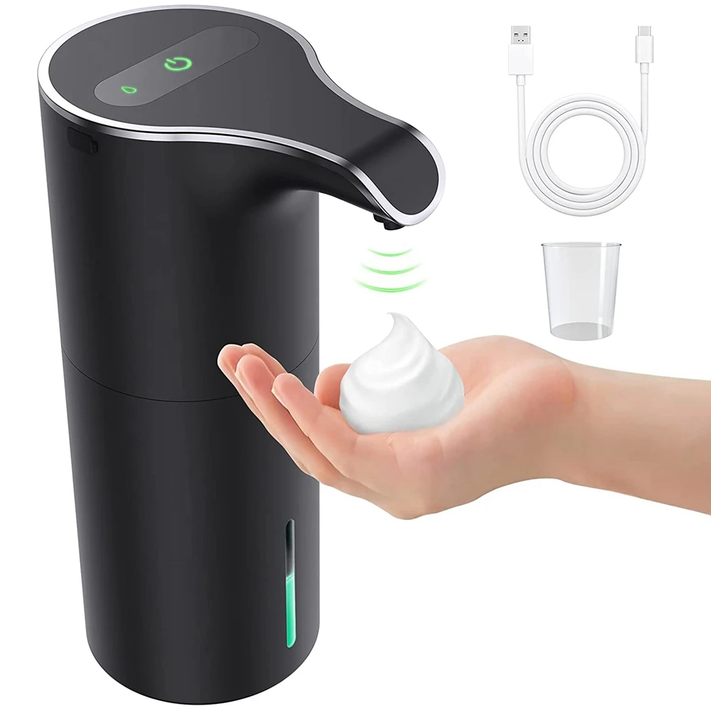 אוטומטי Soap Dispenser שחור, קצף סבון מכונת נטענת ללא מגע אוטומטי סבון מפיץ