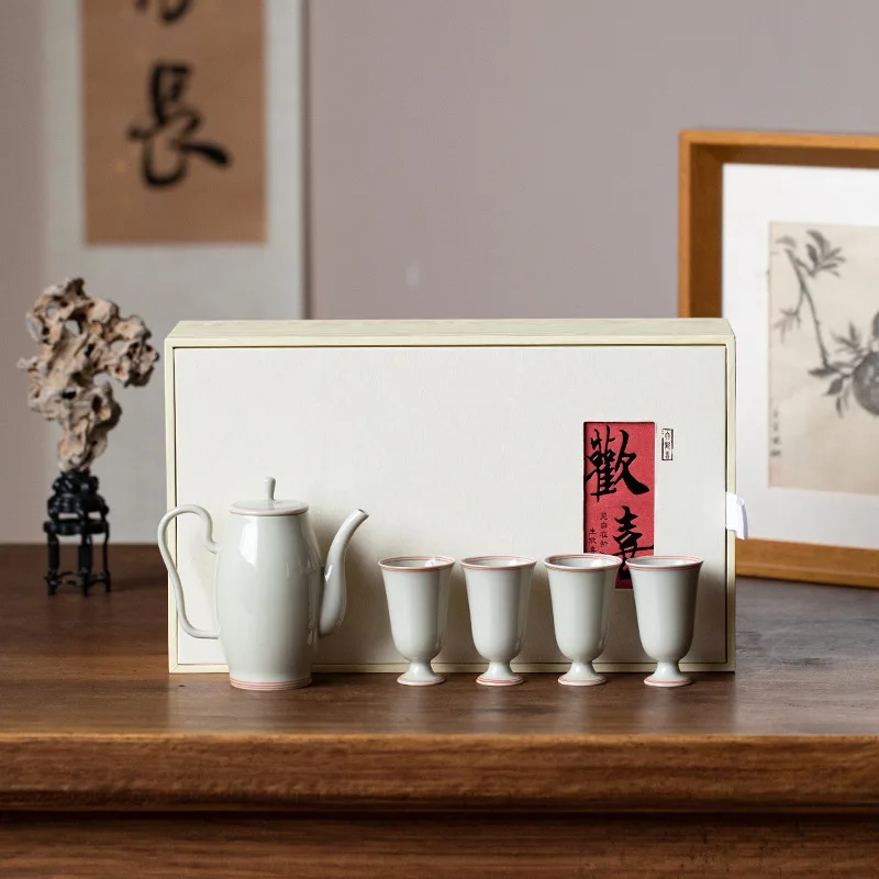 מצוירים ביד ערכת תה בסגנון סיני פורצלן קונג פו ערכת תה חיקוי שיר נוח חשיש באיכות גבוהה סיני ערכת תה תה סיר להגדיר