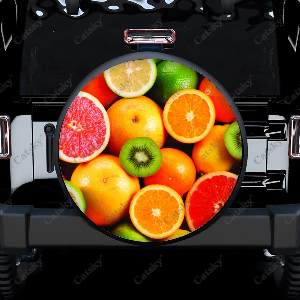 פירות הקיץ דפוס הדפסת המכונית כיסוי גלגל רזרבי עיצוב קמפינג גלגל מגיני עמיד אוניברסלי עבור טריילר ג ' יפ משאית