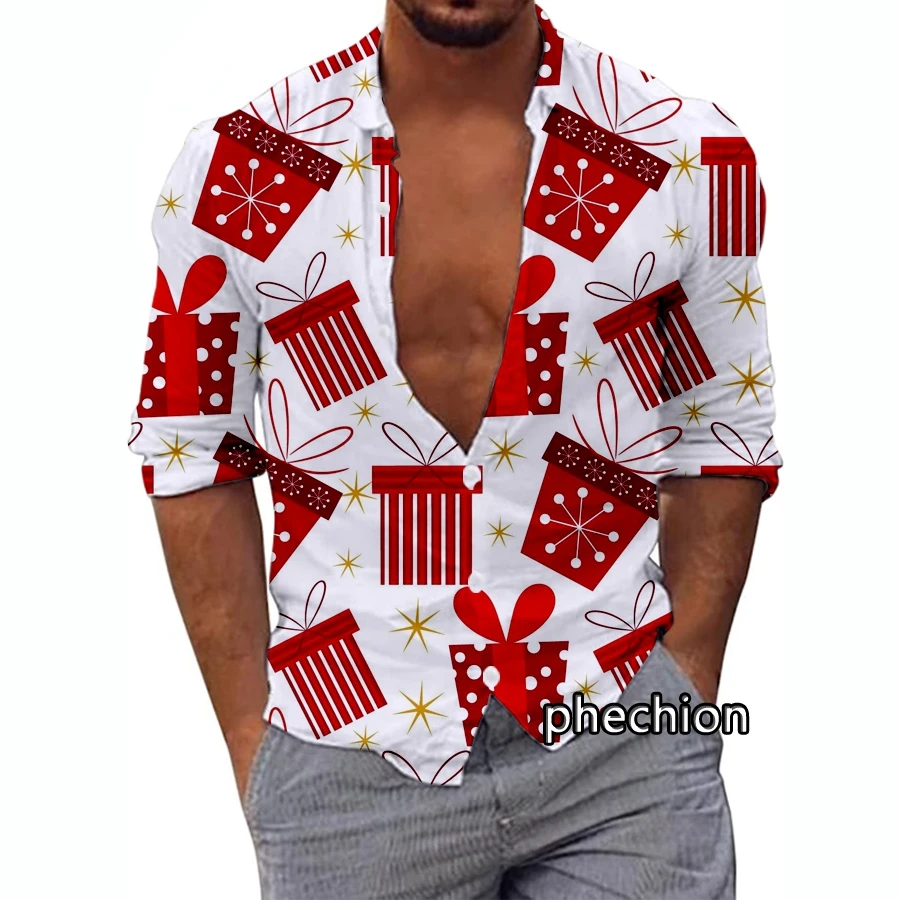 phechion קיץ Mens שרוול קצר החוף חולצות מזדמנים חג המולד דפוס 3D מודפסים, חולצות בתוספת גודל XS-5XL אופנה גברים מקסימום M02